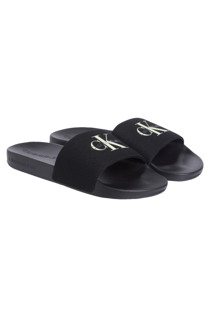 SLIDE MONOLOGO CV YM0YM01367 01M BLACK/WHITE JADE